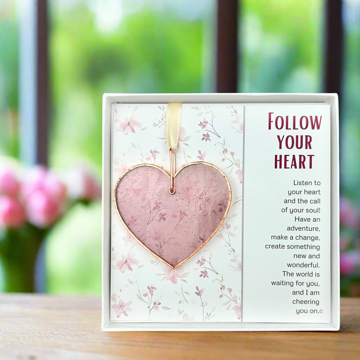 Follow Your Heart gift on a table.