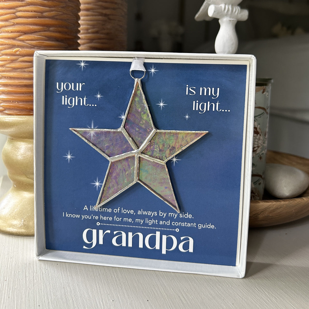 Gift for Grandpa with sentiment and ornament.