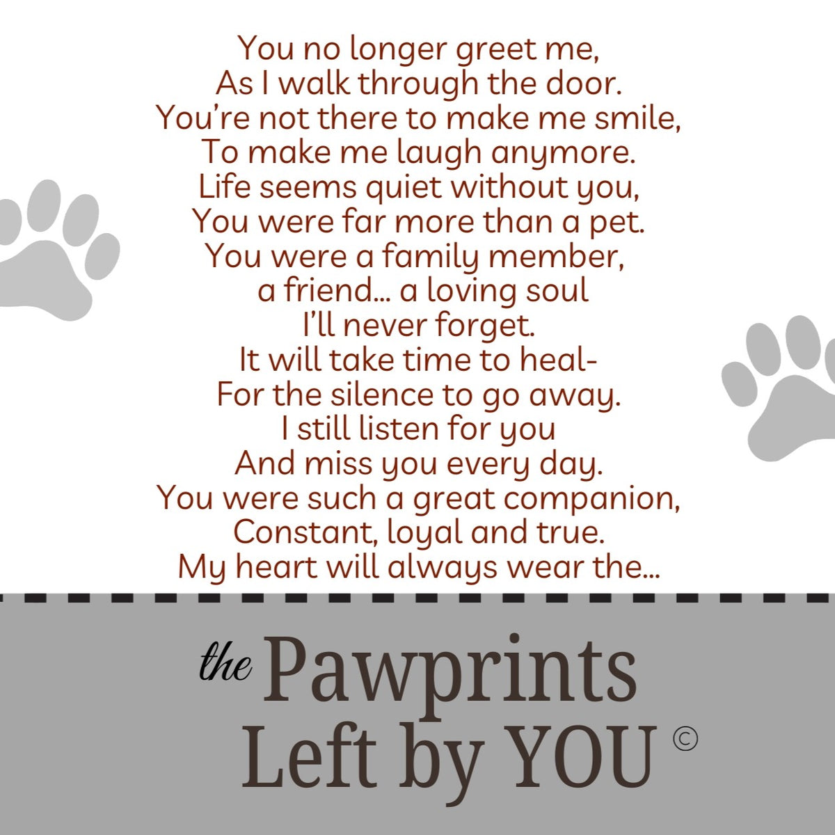 Pawprints Left By You Poem.