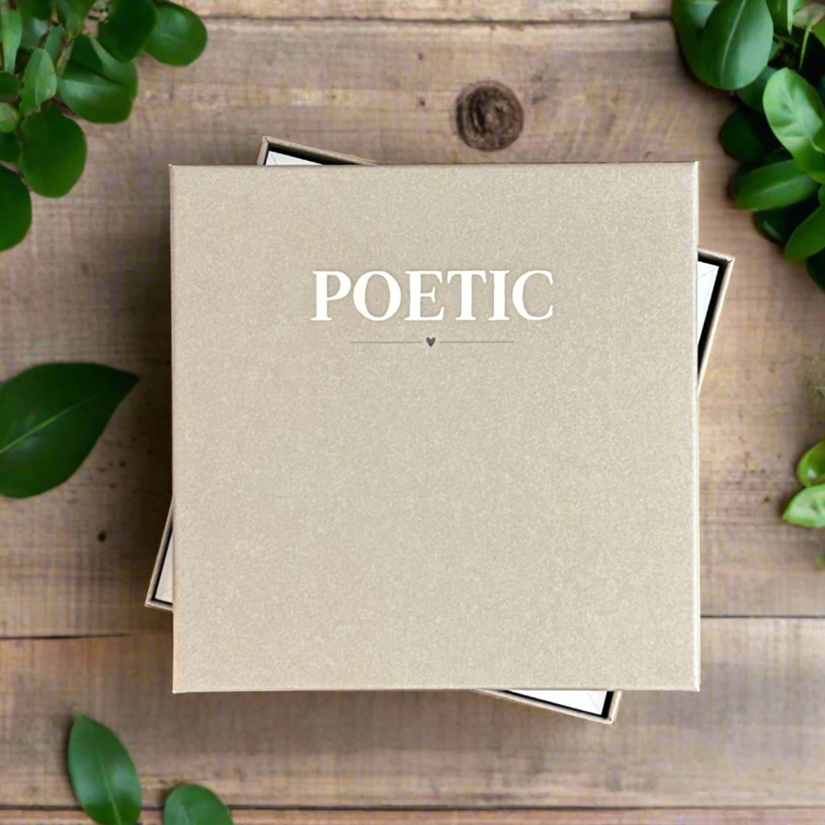 Two part box for the frame with the word &quot;Poetic&quot; printed on it.